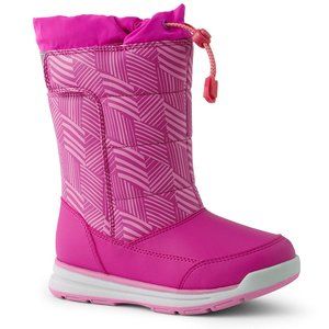 NIB Lands' End Snow Flurry Winter Boots RAPBERRY PINK GEO
